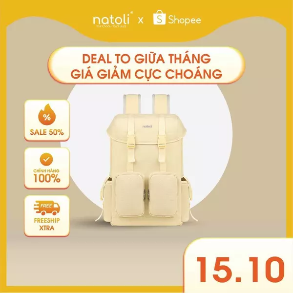 Balo nhiều ngăn đi học nam nữ Thương hiệu NATOLI kháng nước cao cấp - WOLFI BACKPACK B7