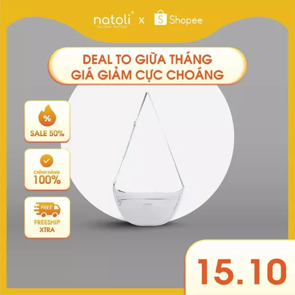 Túi đeo chéo nam nữ hình bán nguyệt NATOLI túi bánh bao chần bông vải canvas chống nước tốt-Soft Touch Crossbag T26