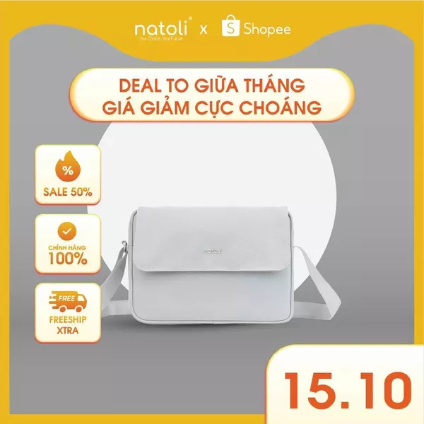 Túi đeo chéo chống nước đựng laptop 14 inch NATOLI bản to đi làm du lịch bản to chống nước cá tính Casual Cross bag T2