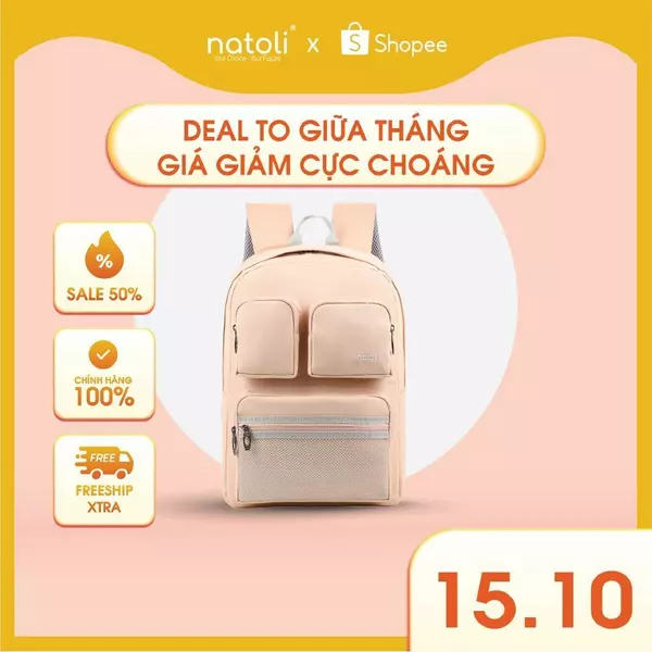 Balo nữ hàn quốc xinh NATOLI Nhiều ngăn thời trang kháng nước phong cách cao cấp - Dynamic Backpack B1