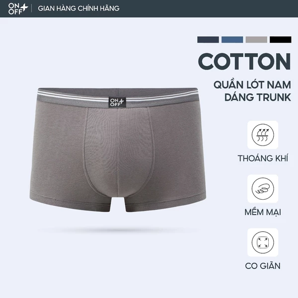 Quần lót sịp nam trunk Cotton mềm xốp thấm hút vượt trội - ONOFF 18UO25A018-18UO24A241