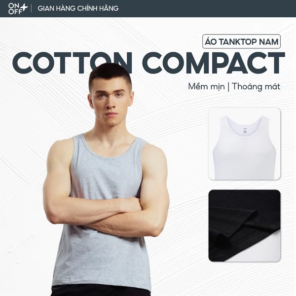 Áo ba lỗ nam tanktop Cotton Compact cao cấp mềm mịn thấm hút mồ hôi nhanh - ONOFF 18IA25A017