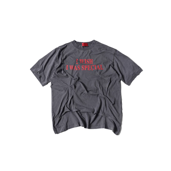 Áo thun "GOLDIE IWIWS" màu xám giặt mài 100% cotton
