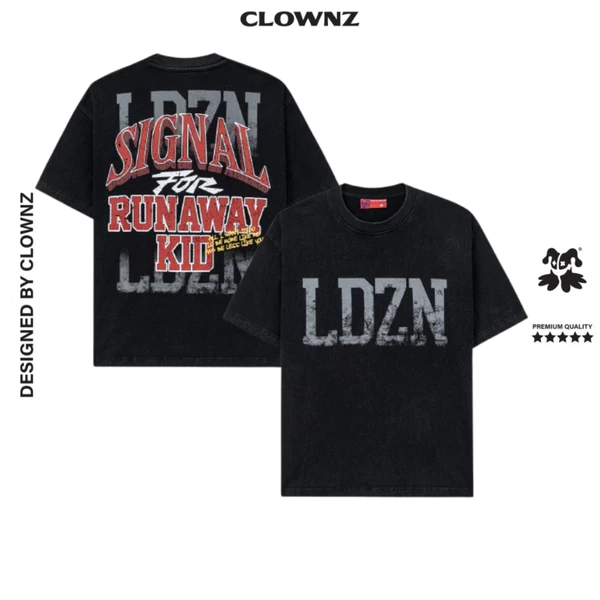 Áo phông ClownZ LDZN Signal Washed T-shirt heavy cotton 280 GSM cao cấp áo thun nam nữ unisex 280GSM