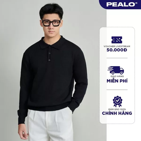 Áo len polo dài tay nam PEALO chất liệu len lông thỏ cao cấp SPT5