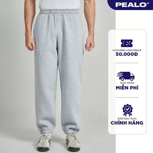 Quần Jogger ống rộng PEALO nam nữ thể thao Chất Nỉ Bông Cao Cấp SPT4