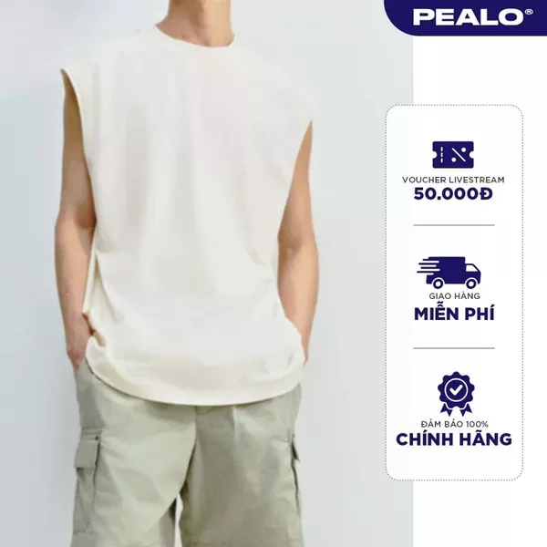 Áo ba lỗ cotton PEALO form boxy thoải mái SPT4