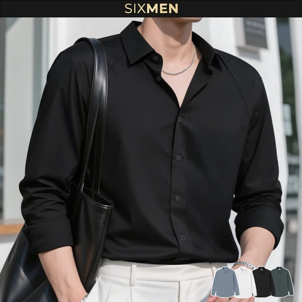 Áo sơ mi nam tay dài SYLEN, form tôn dáng, cotton cao cấp co giãn, không nhăn, thấm hút tốt - SIXMEN