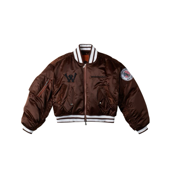 “WHENEVER” ÁO KHOÁC BOMBER FORM BOXY - NEW YORK BOMBER / BROWN