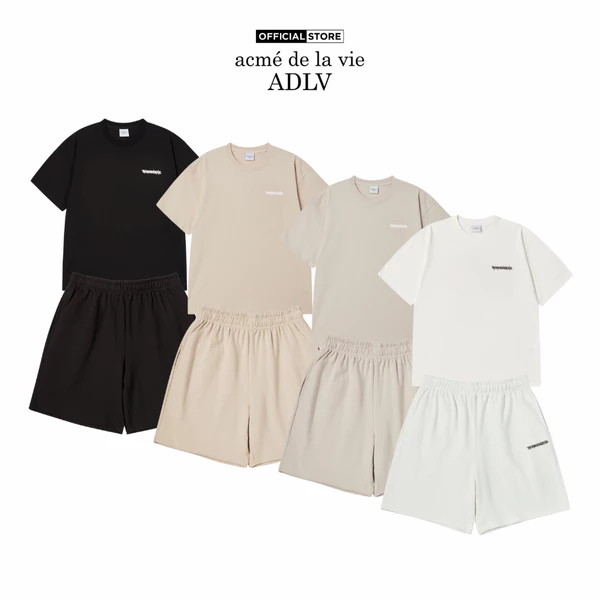 Bộ quần áo ADLV Blade Logo dáng oversized màu đen/kem/be đậm/be - Hàng chính hãng