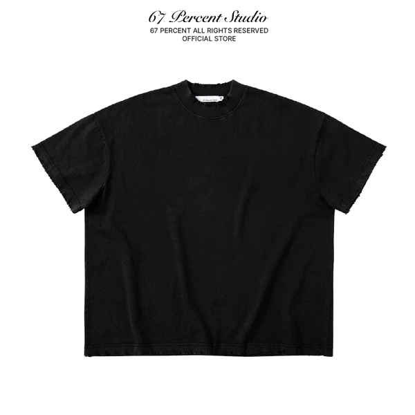 Áo Thun Wash Hiệu Ứng Logo In Kỹ Thuật 67PERCENT / 67% - GARMENT T-SHIRT