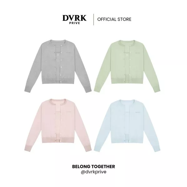 Set Cardigan Và Áo Hai Dây Croptop Nữ DVRK Privé Dệt Kim Thêu Logo Privé Tinh Tế Cao Cấp - 2504CW