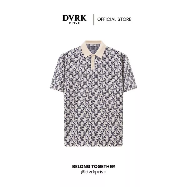Áo polo họa tiết Monogram MIDNIGHT BLUE-DVRK-22SS