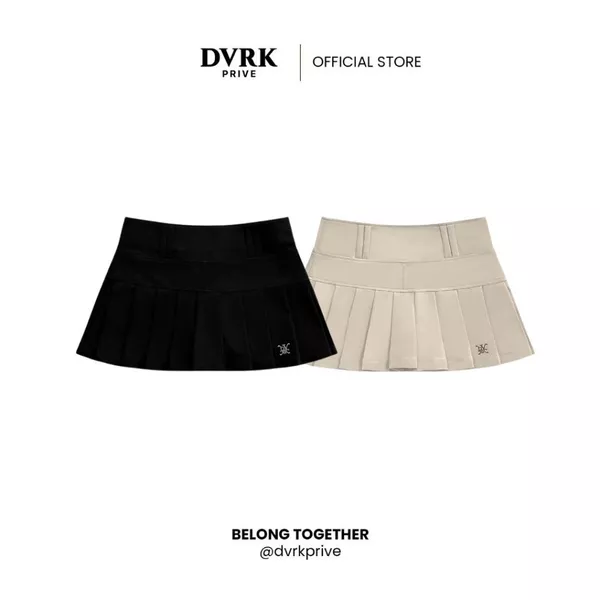 Chân Váy Xếp Ly Lưng Thấp Privé Low-Rise Pleated Mini Skirt-DVRK-23SS
