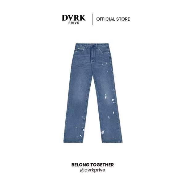 Quần Jeans Nữ Ống Suông RETRO PAINT SPLATTER STRAIGHT LEG JEANS - 22SS