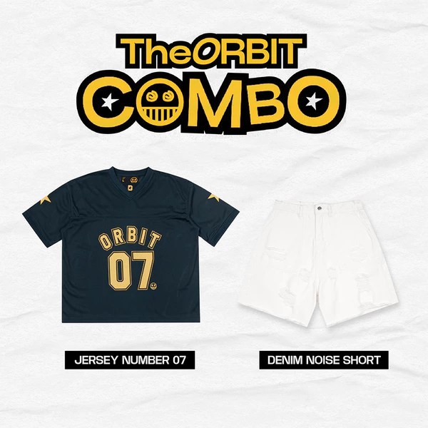 COMBO ÁO + QUẦN THE ORBIT JERSEY NUMBER 07 + NOISE SHORT WHITE - Local Brand Chính Hãng