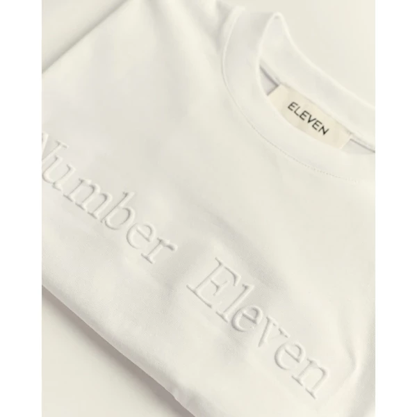 Eleven - Áo Thun Unisex Nam Nữ In Nổi Number Eleven | Màu Trắng