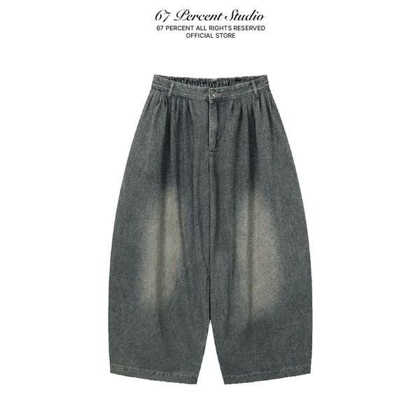 Quần Ống Rộng Vải Denim 67PERCENT / 67% Form Baggy Unisex - 9WIDE PANTS DENIM