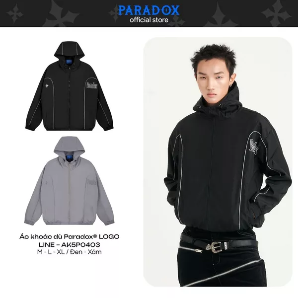 Áo khoác gió có nón LOGO LINE Chất dù PARADOX AK5P0403