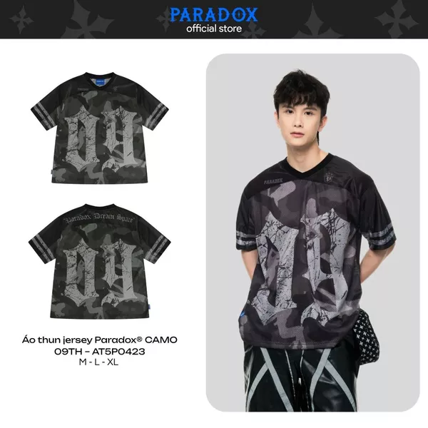 Áo thun oversize jersey CAMO 09TH vải mesh AT5P0423