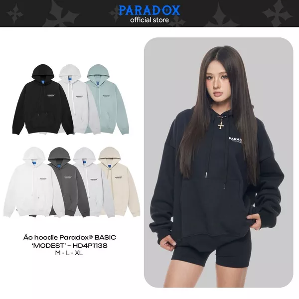 Áo hoodie BASIC 'MODEST' HOODIE Chất nỉ bông PARADOX HD4P1138