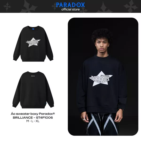Áo sweater BRILLIANCE SWEATER Boxy Chất nỉ bông PARADOX ST4P1006