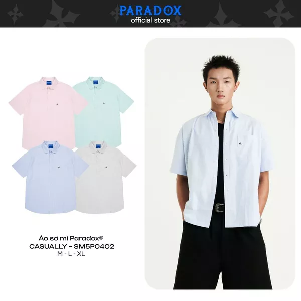 Áo sơ mi tay ngắn CASUALLY SHIRT Cotton Oxford PARADOX SM5P0402