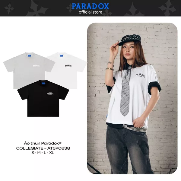 Áo thun COLLEGIATE TEE Cotton form boxy PARADOX AT5P0638