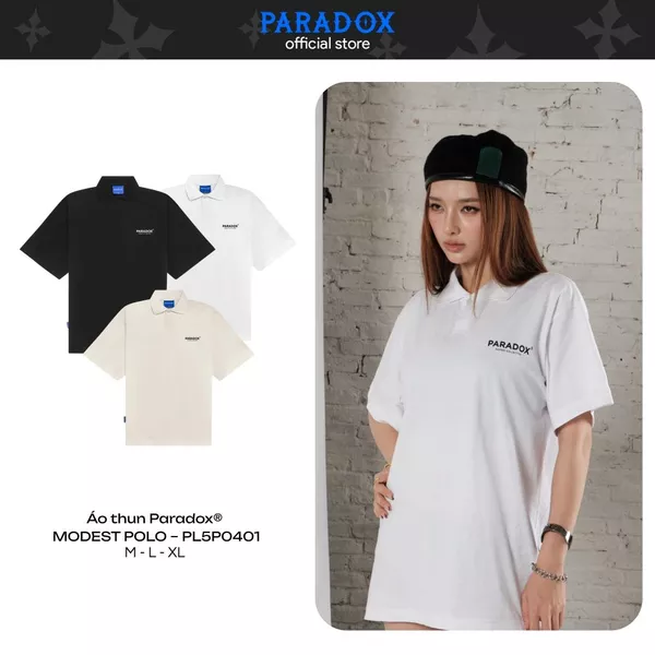 Áo thun có cổ MODEST POLO tay lỡ cotton PARADOX PL5P0401