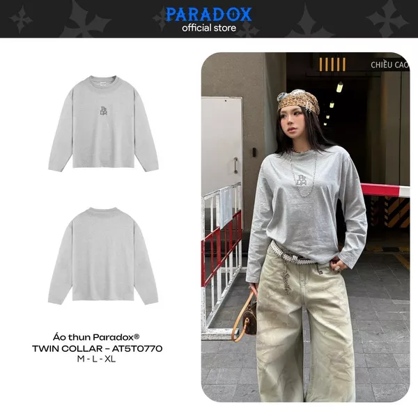 Áo thun tay dài TWIN COLLAR LONG SLEEVE TEE Cotton PARADOX AT5T0770