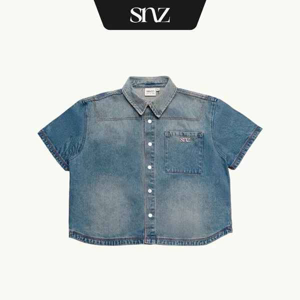 Áo Sơ Mi Oversized SNAZZY Unisex Chất Liệu Denim Chính Hãng - ARCTIC FLOW