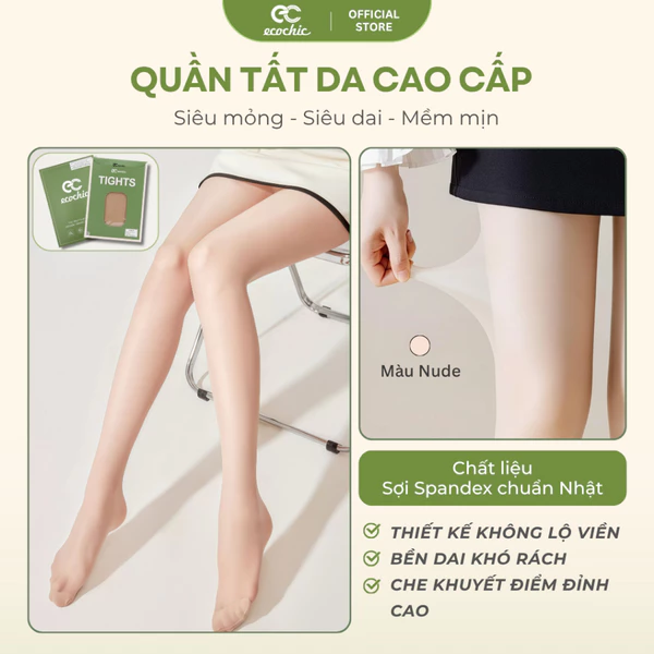 Quần Tất Da Chân ECOCHIC Siêu Mỏng Mịn Che Khuyết Điểm Chống Xước Rách Thon Gọn Chân Ver 2 A686 A685