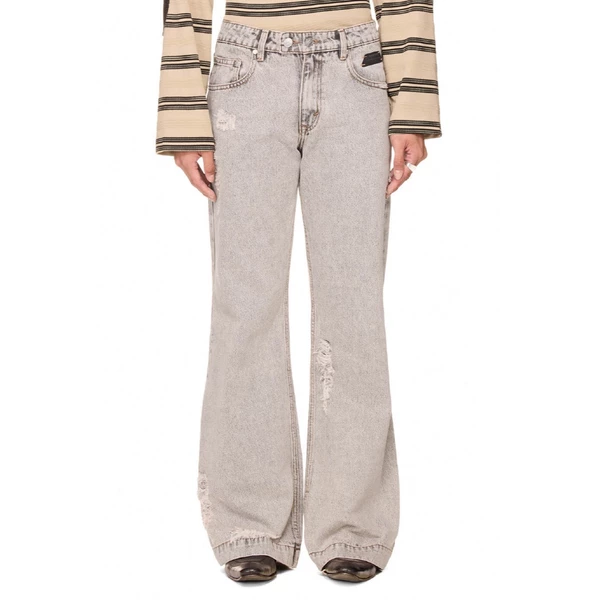 Quần jean wash ống loe unisex - BEUTER® WASHED FLARE JEANS - GREY
