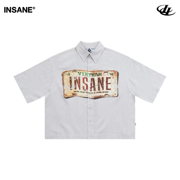 Áo Sơ Mi InsaneClo PLATE SHIRT Form Boxy Unisex Vải Nhập Cao Cấp
