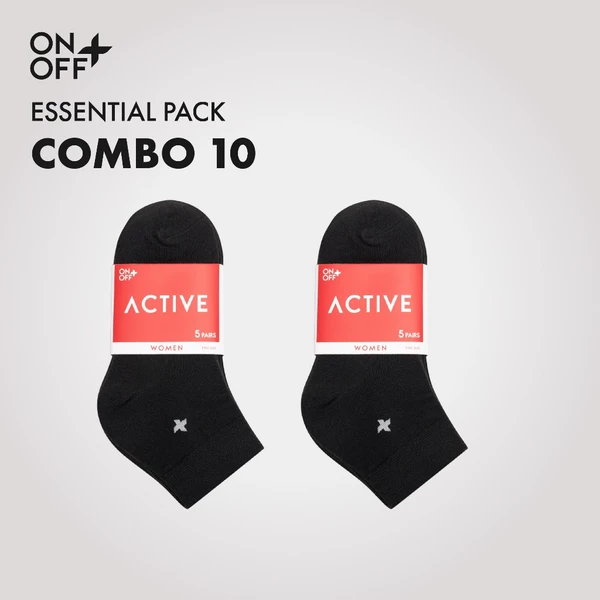 Combo 10 đôi tất vớ nữ cổ trung mỏng mịn Cotton thoáng khí thấm hút mồ hôi - ONOFF 16AQ23A115