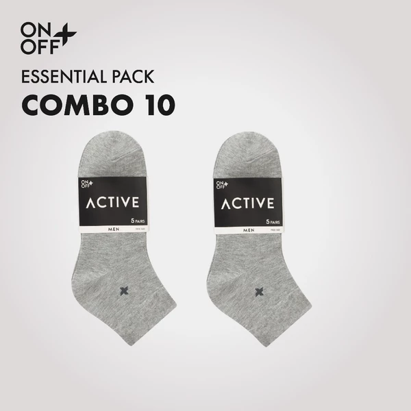 Combo 10 đôi tất vớ nam Cổ ngắn mỏng mịn Cotton thoáng khí thấm hút mồ hôi - ONOFF 18AE23A004