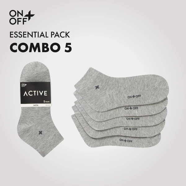 Combo 5 đôi tất vớ nam Cổ ngắn mỏng mịn Cotton thoáng khí thấm hút mồ hôi - ONOFF 18AE26A004