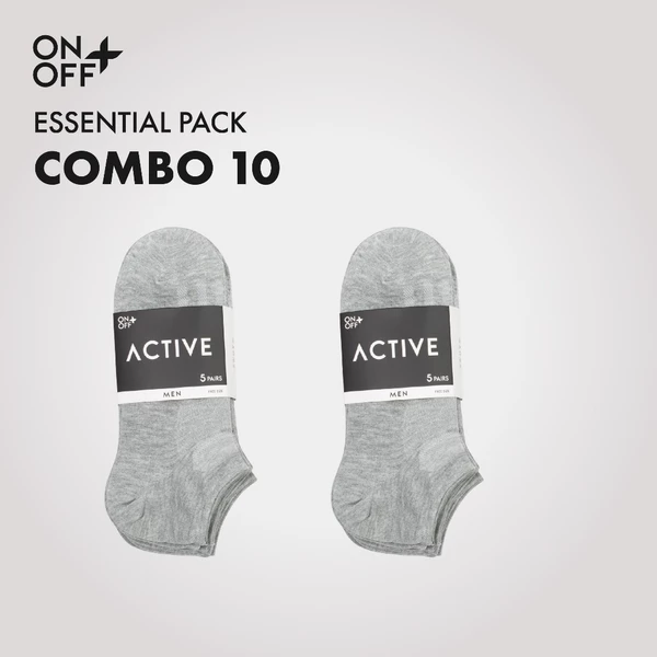 Combo 10 đôi tất vớ nam không cổ mỏng mịn Cotton thoáng khí thấm hút mồ hôi - ONOFF 18AP23A005