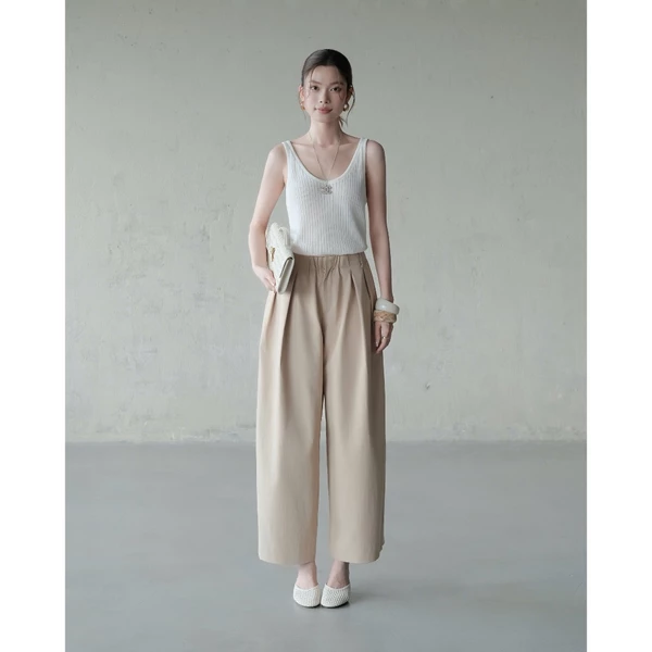 RUBIES Charly Pants - Quần Dài Nữ Cạp Lưng Thun Ống Rộng Bí