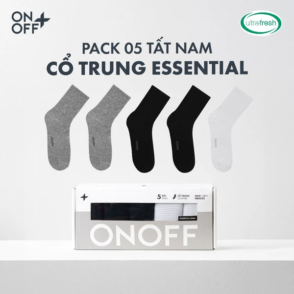 Pack tiện lợi 5 đôi tất nam ONOFF cổ trung công nghệ ultra Fresh kháng khuẩn khử mùi  - 18AQ25A488