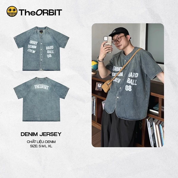 Áo Thể Thao ORBIT - ORBIT BASEBALL DENIM JERSEY - Local Brand Chính Hãng