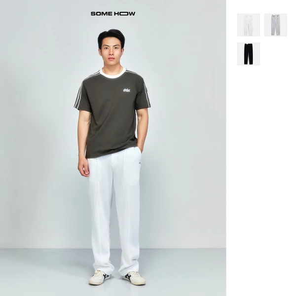  Quần Dài Nam Relaxed Pique Caro Zipper, Chất Vải  Pique CVC Thoải Mái,  QD0024, SOME HOW STORE