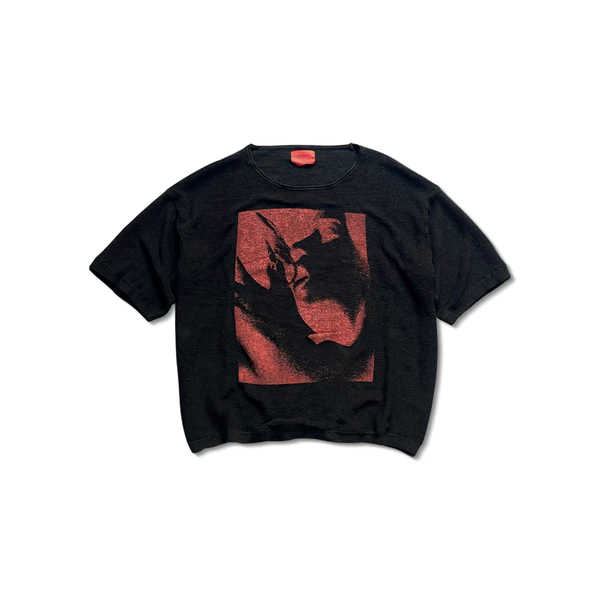 Áo len "NOTHING KNIT TSHIRT" ngắn tay màu đen