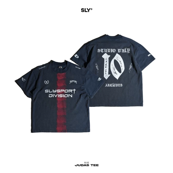 Áo thun cổ tròn SLY washed Judas Navy