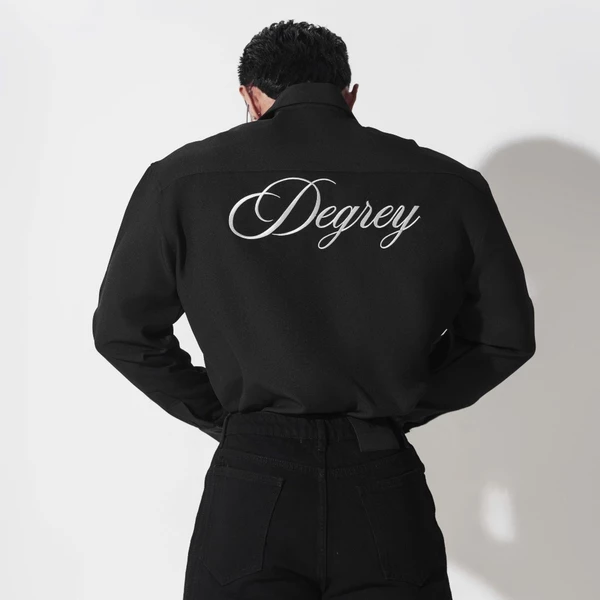 Áo sơ mi tay dài màu đen Degrey Longsleve Shirt Basic Logo - LONGSHIRTLOGO