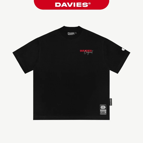 Áo phông form rộng in tràn viền DAVIES local brand nam nữ thun cotton co giãn màu đen Tee Unbound I D37-T7-D