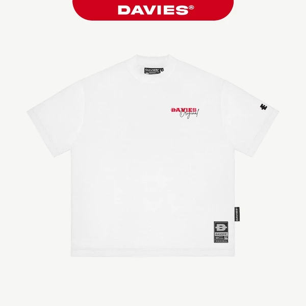 Áo form rộng màu trắng in tràn viền DAVIES local brand nam nữ thun cotton co giãn Tee Unbound I D37-T7-T