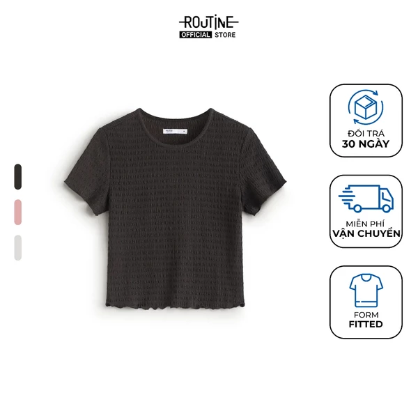 Áo Thun Nữ Vải Texture Form Fitted - Routine 10F25TSSW012