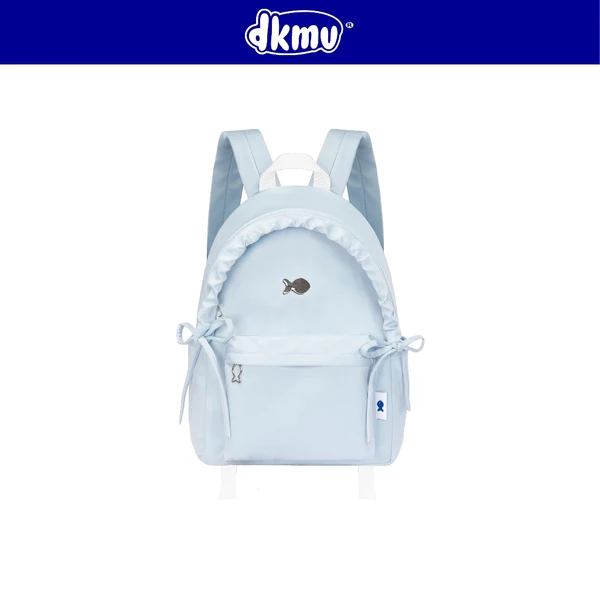 Balo nữ xinh dây rút màu xanh pastel DKMV nhiều ngăn logo inox hình Cá chất liệu dù kèm lót Mallow Backpack | K-P43-XN