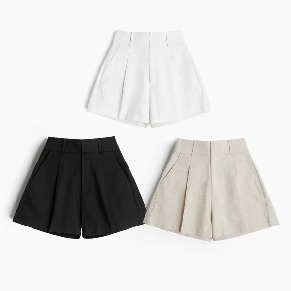 Quần Đùi Nữ Vải Linen Ống Rộng Tôn Dáng Sang Trọng Nhiều Màu - Linen Shorts - THE J STUDIO
